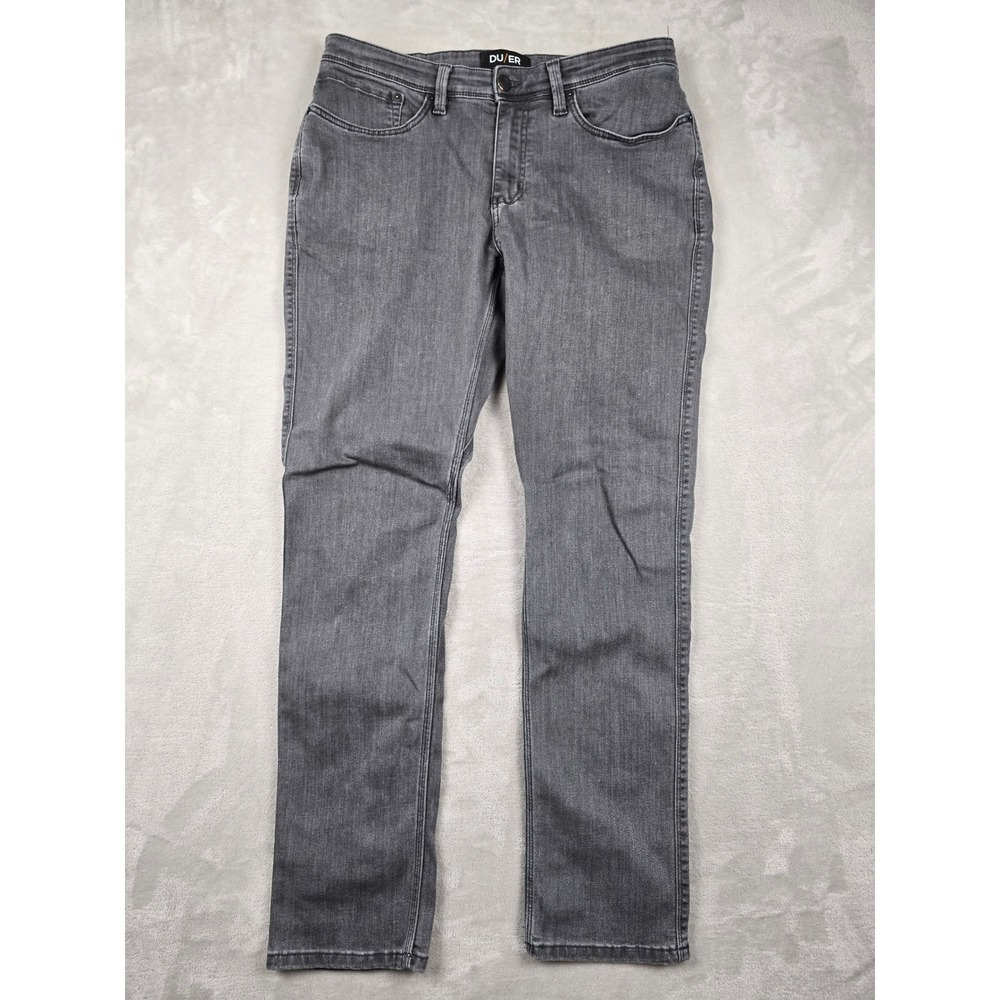 DU/ER L2X Relaxed Taper Jeans Mens 36x34 Grey Performance Stretch Denim